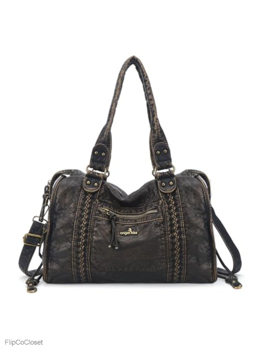 Vegan Leather Hobo Satchel Handbag Large Tote Shoulder Bag